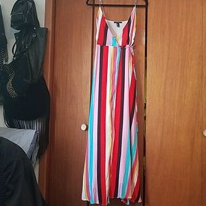 Forever 21 rainbow wrap maxi dress
